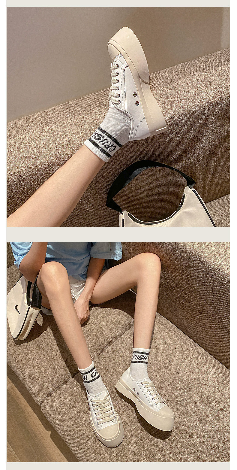 mona张绮贤同款休闲鞋女2021女鞋秋季大头运动小白鞋厚底松糕板鞋