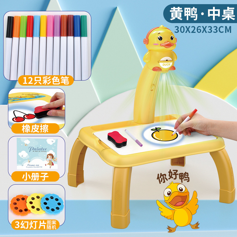 Children's Early Education Deer Projection Painting Instrument Children's Drawing Board Table Graffiti Writing Board Erasable Girls' Educational Toys