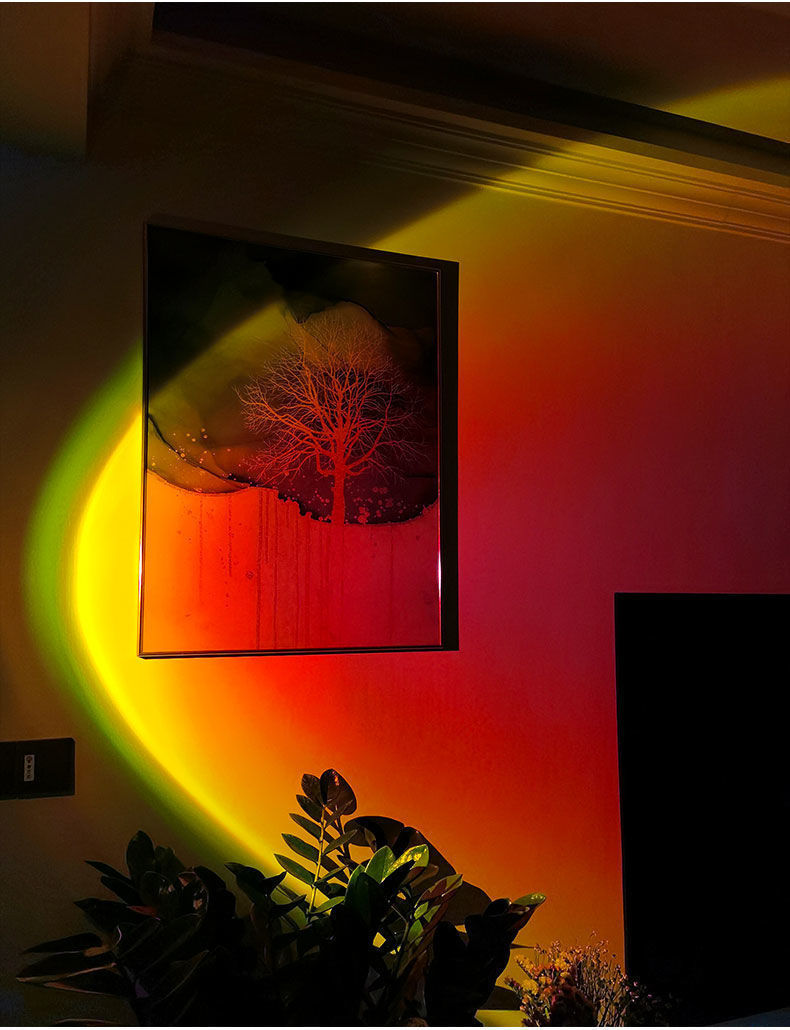 落日灯网红夕阳灯落地台灯日落卧室拍照投影日不落灯床头网红创意