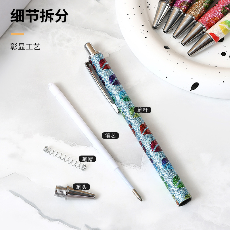 2023 Color New Prepuce Press Metal Ball Point Pen Lip Print Prepuce Ballpoint Pen Neutral Oil Pen