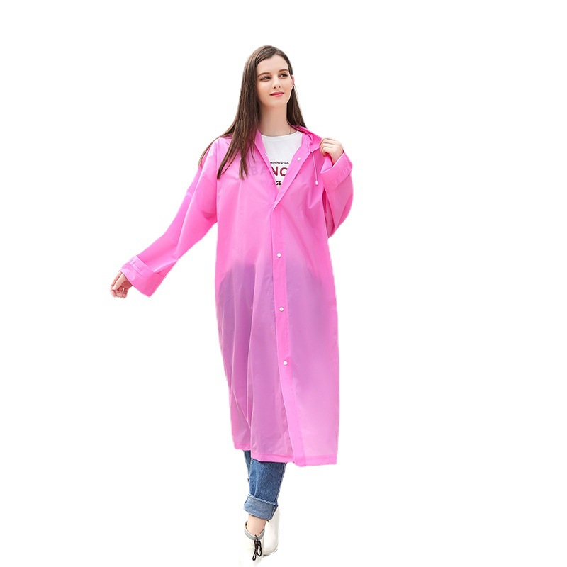 Adult Fashion Non-Disposable Rain Hiking Cycling Outdoor Adventure One-Piece Translucent Eva Raincoat Factory Wholesale