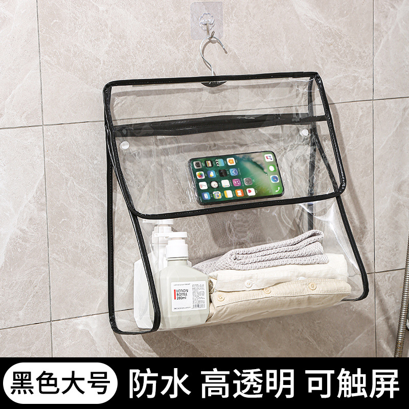 Spot Transparent Bathroom Waterproof Hanging Bag Bath Clothes Storage Hanging Bag Wall-Mounted Dormitory behind the Door Storage Bag