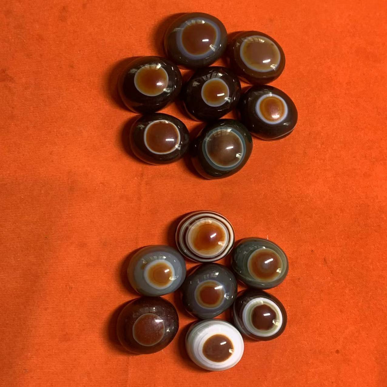 大号饱满厚实椭圆羊板珠一眼天珠红绿眼睛玛瑙用于设计项链吊坠