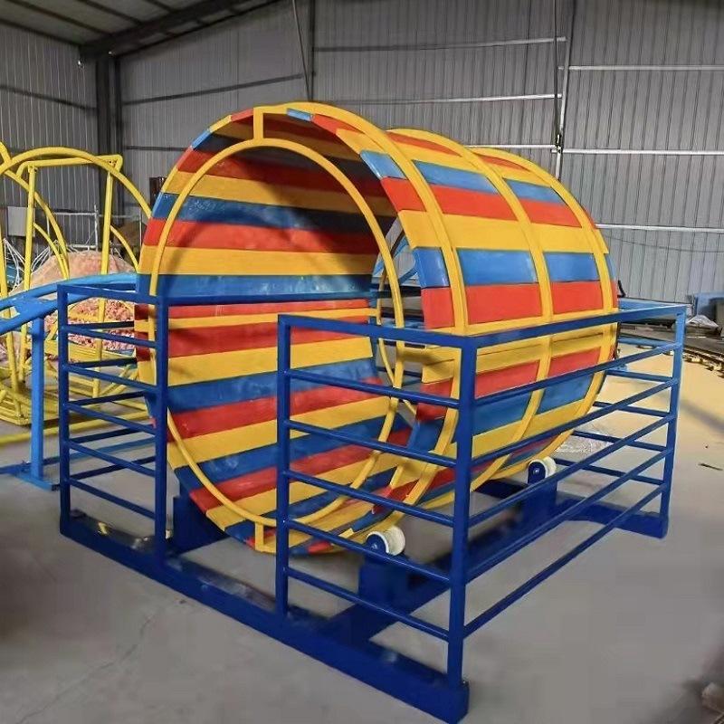 户外游艺设施木质圆形无动力滚筒草地趣味智能能拓展娱乐滚筒