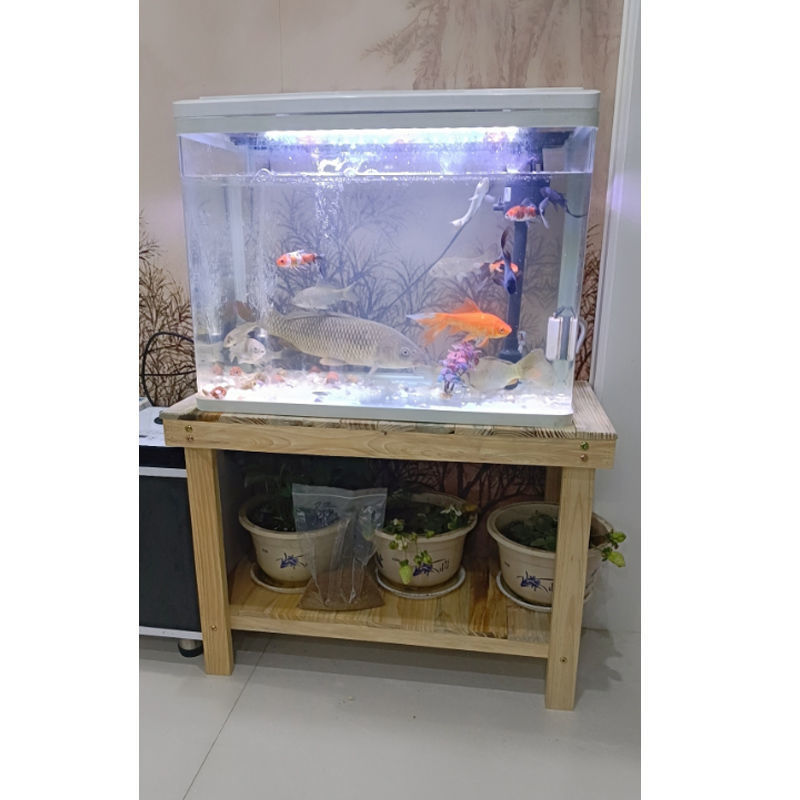 实木金鱼缸底座架子桌柜子水族箱草缸架子结实鱼缸底柜鱼缸柜底座