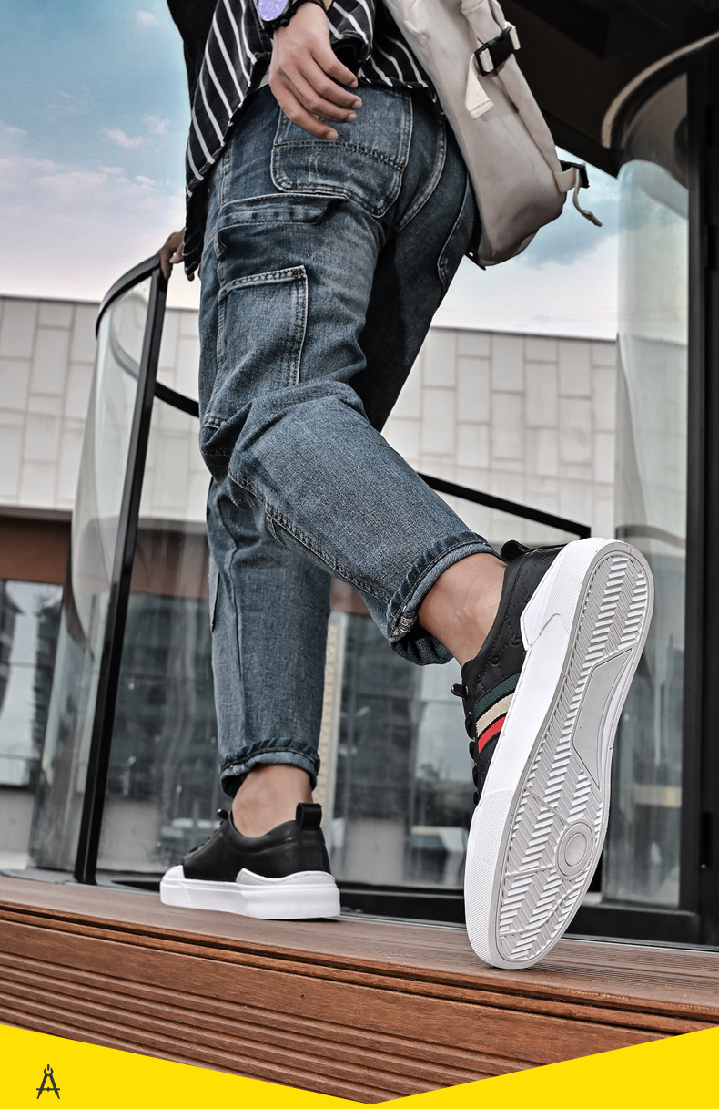 新款男士鞋夏季休闲潮流百搭小白鞋板鞋真皮男生老爹鞋透气学生鞋