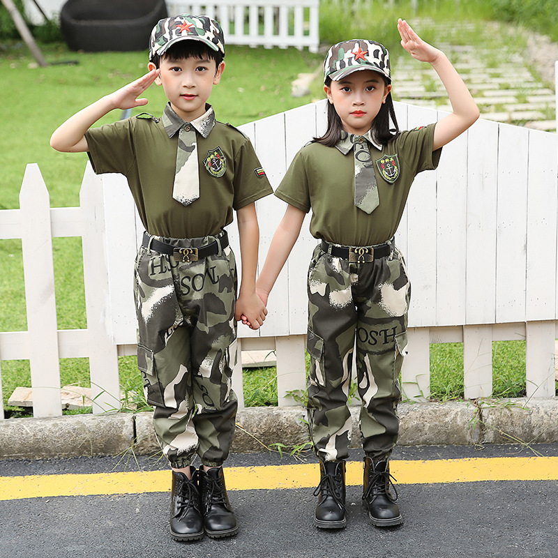儿童军训迷彩服男童套装特种兵小学生夏令营幼儿园女童军装演出服