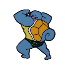 杰尼龟展示它性感的肌肉胸针宝可梦宠物精灵徽章游戏爱好者配饰