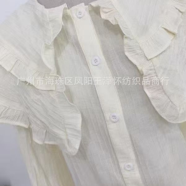 新款雪纺条纹纯色面料古装汉服棉涤纱阔腿裤套装上衣连衣裙防晒衣