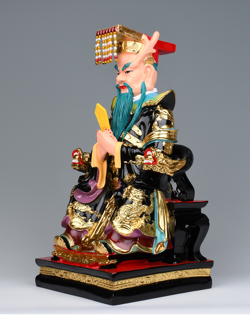 四海龙王神像红黄白黑色西海北海南海东海龙王树脂佛像摆件工艺品