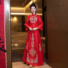 新中式国风秀禾服婚服2024新款新娘结婚礼服夏季薄款红色敬酒服