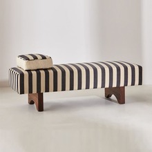 中古设计师实木沙发床尾凳北欧简约小户型入户门口布艺换鞋长条凳