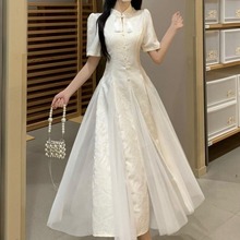新中式改良旗袍国风套装连衣裙女夏季2023新款设计感细腰温柔汉服