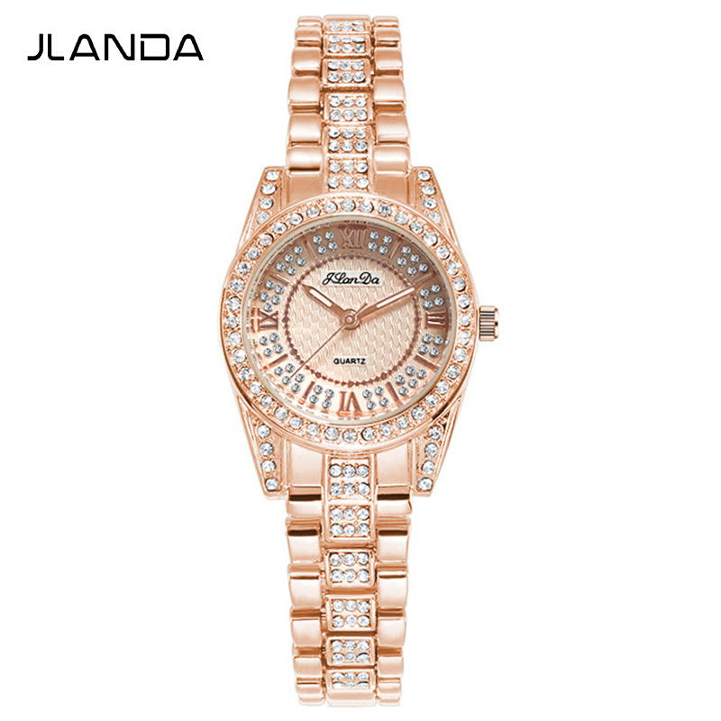 jlanda/金浪达品牌高端满钻小众女士手表轻奢钢带石英防水手表女