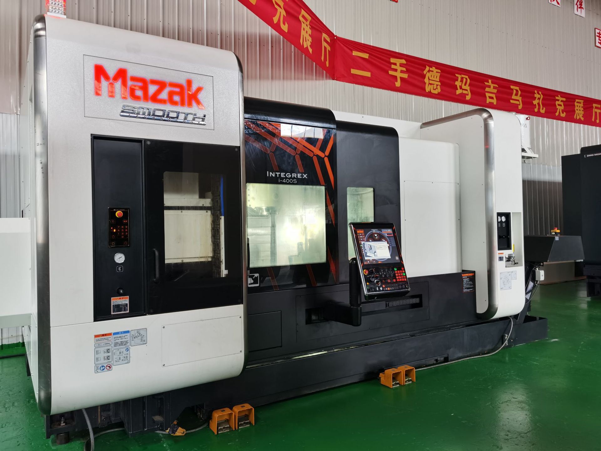 出售二手马扎克车铣复合加工中心integrexi-400s带中心支架九成新