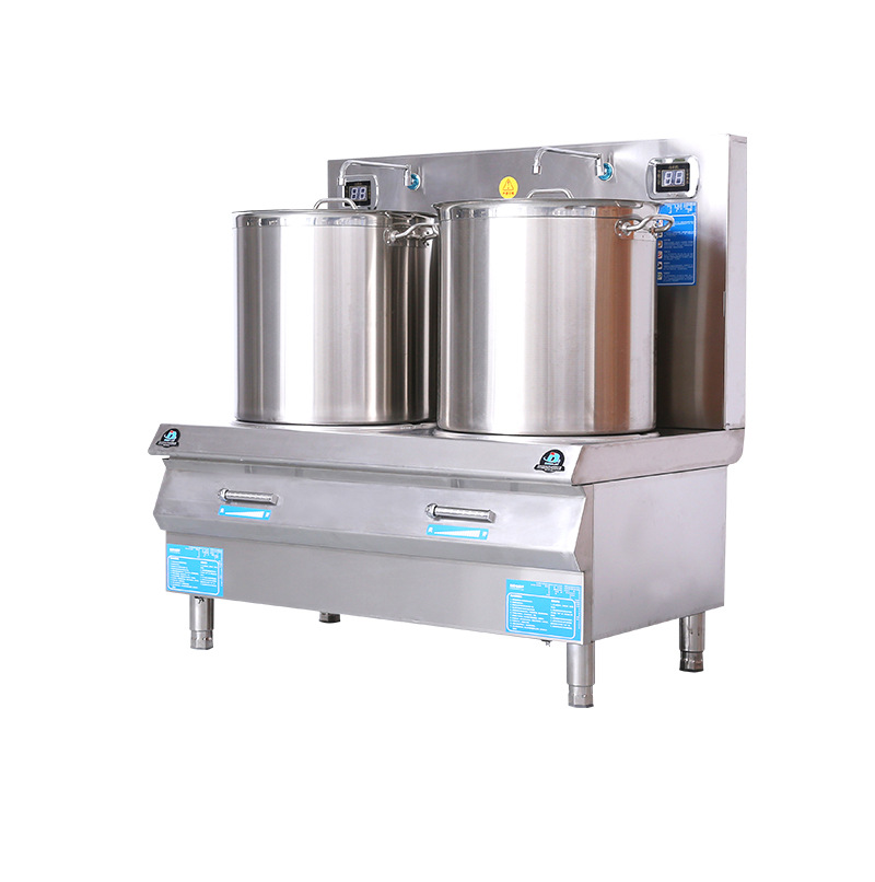 双头矮汤炉 商用大功率电磁 双眼低汤灶食堂煲熬汤烧水电磁灶设备