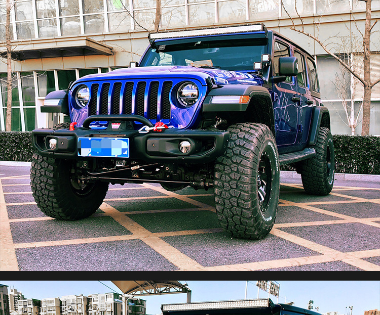 适用吉普jeep牧马人jl十周年前杠带u管带缝隙板越野改装前保险杠