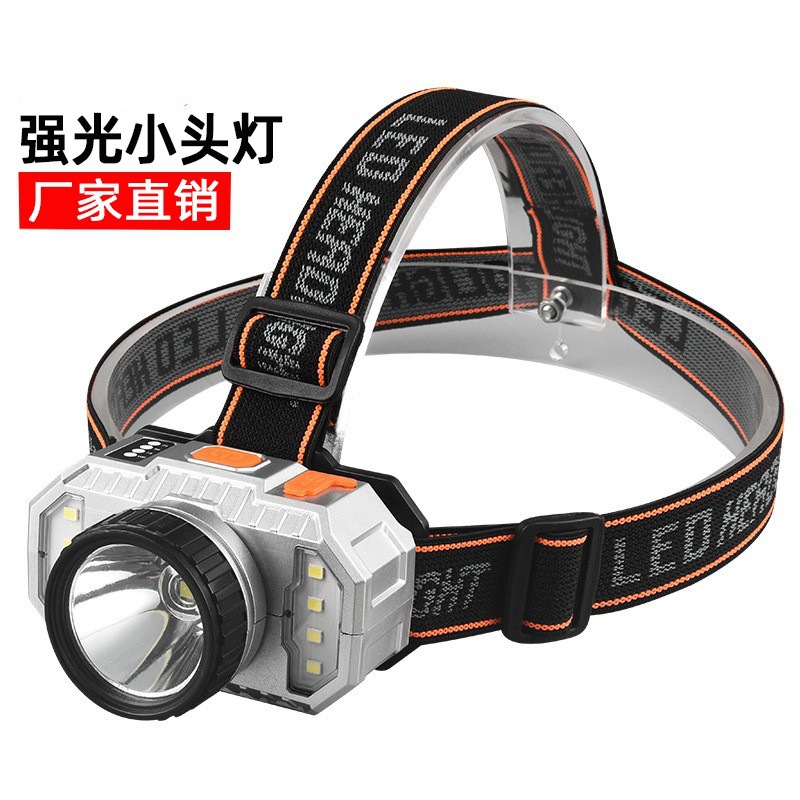 t19led强光小头灯充电双光源远射爆亮户外照明探险夜钓探照矿灯