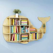 创意墙上书架 北欧电视背景墙装饰壁架 鱼尾造型格子架