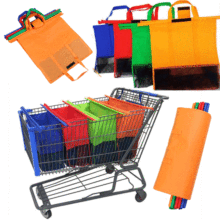跨境超市手推车购物袋手提保温无纺布袋四件套购物分类收纳网袋