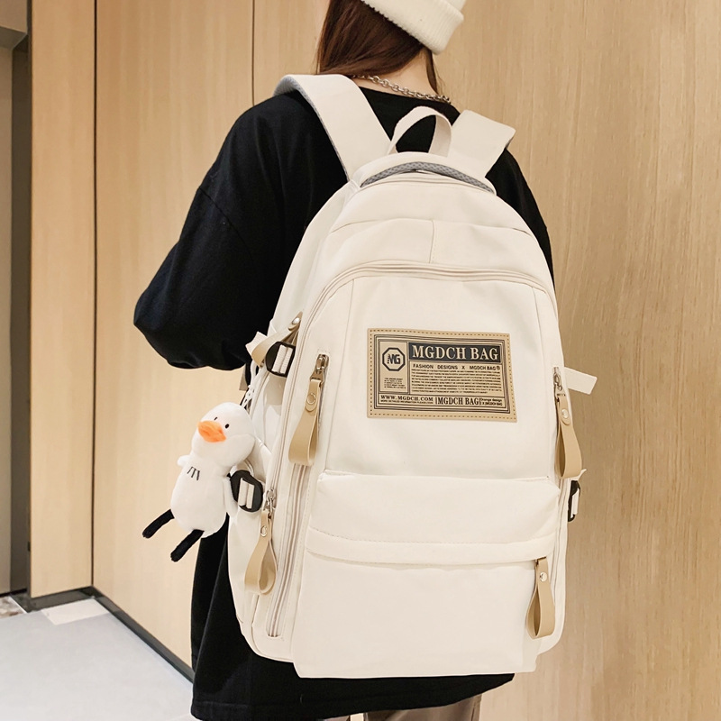 New Schoolbag Female College Student High School Student Middle School Student Girl Backpack Simple Burden Reduction Large Capacity Schoolboy Backpack