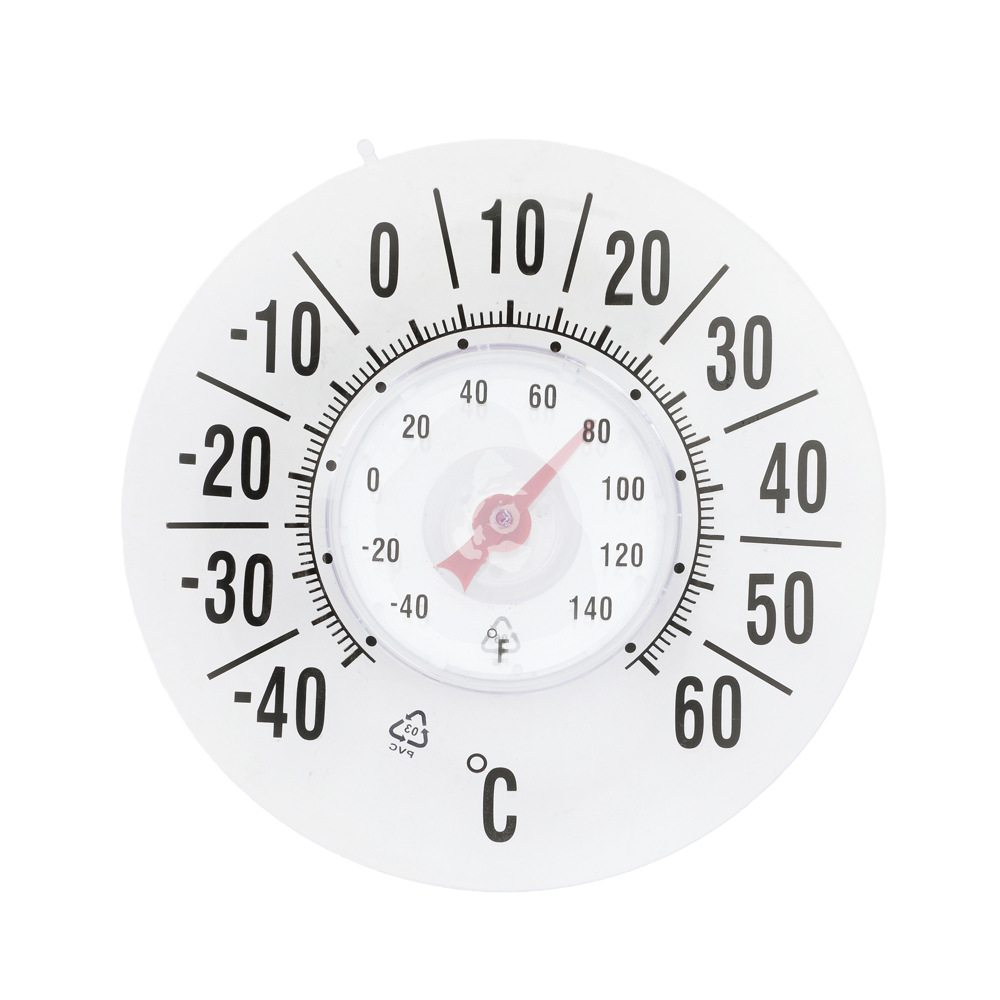 Indoor and Outdoor Suction Window Thermometer Household High-Precision Large Suction Cup Window Stickers Pointer Type Baby Room Environmental Thermometer
