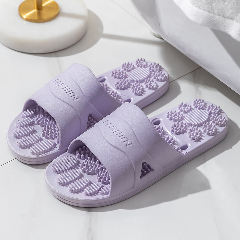 New Summer Couple Home Bathroom Bath Slippers Women's Hotel Massage Leaking Slippers Non-Slip Wholesale