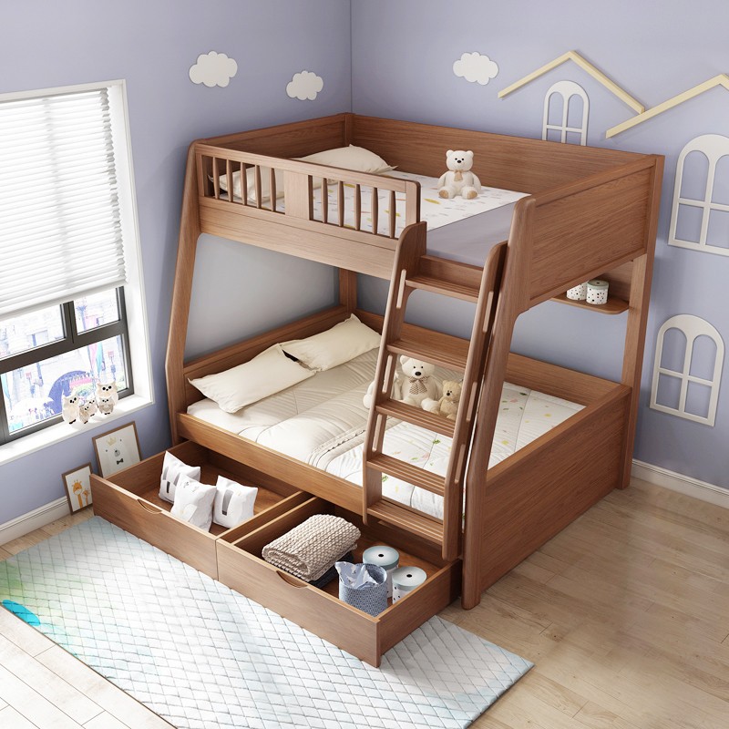 实木上下铺双层床高低床成人小户型儿童床子母床两层大人多功能