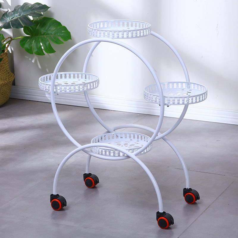 Flower Shop Flower Stand Iron Multi-Layer with Wheels Scindapsus Basin Frame Living Room Balcony Floor Movable Indoor Commodity Shelf