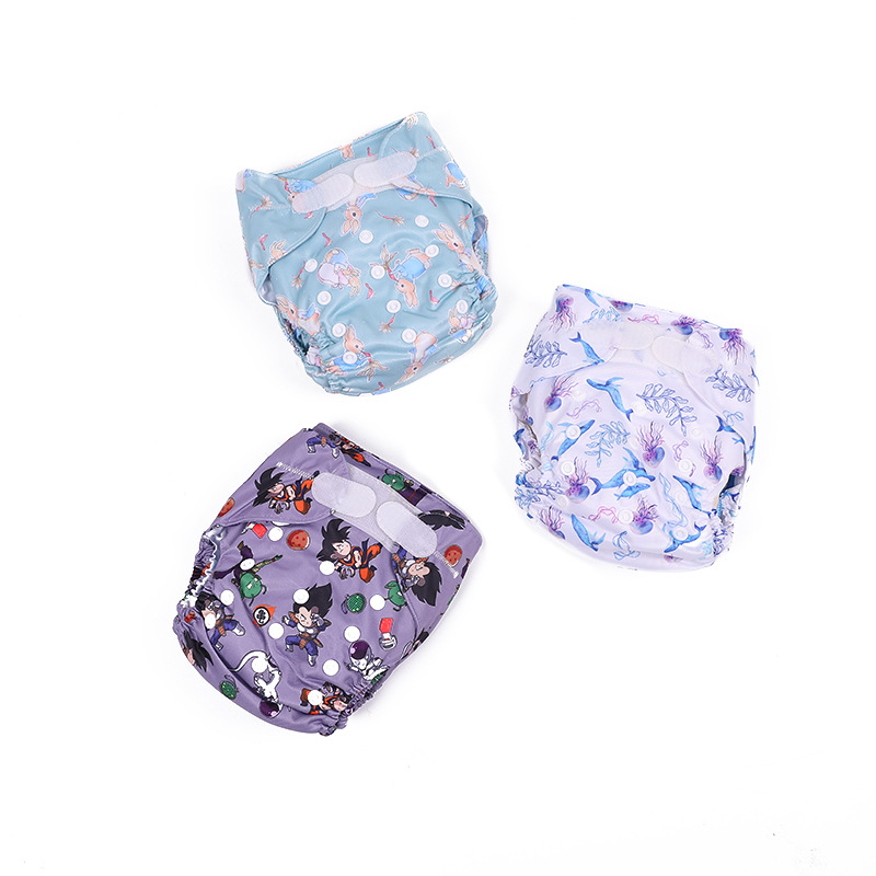 Cloth Diaper Factory Customized Children Washable Large Size Side Leakage Prevention Plain Printing Average Size Adjustable Washable Cloth Cloth Diaper