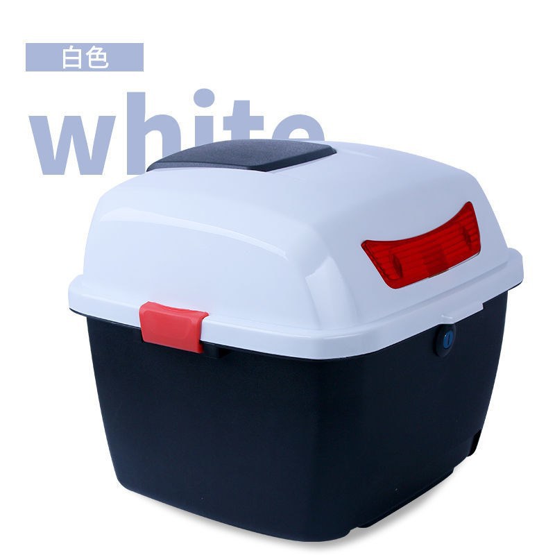 电动车尾箱大容量通用加厚摩托车不锈钢后备箱电瓶车外卖储物箱工