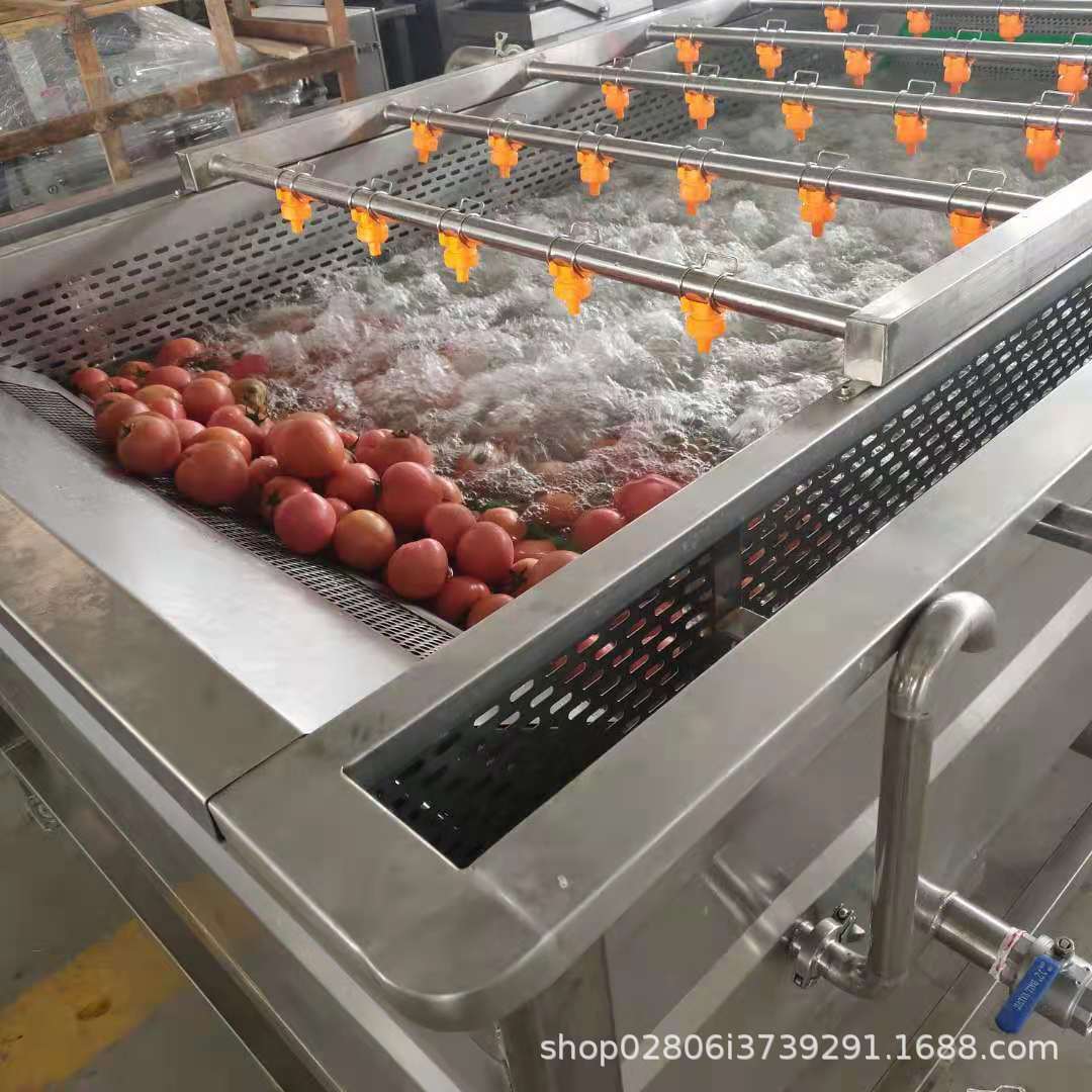 冲浪翻滚式甜瓜蜜桔气泡清洗机 可循环水利用圣女果气泡清洗机