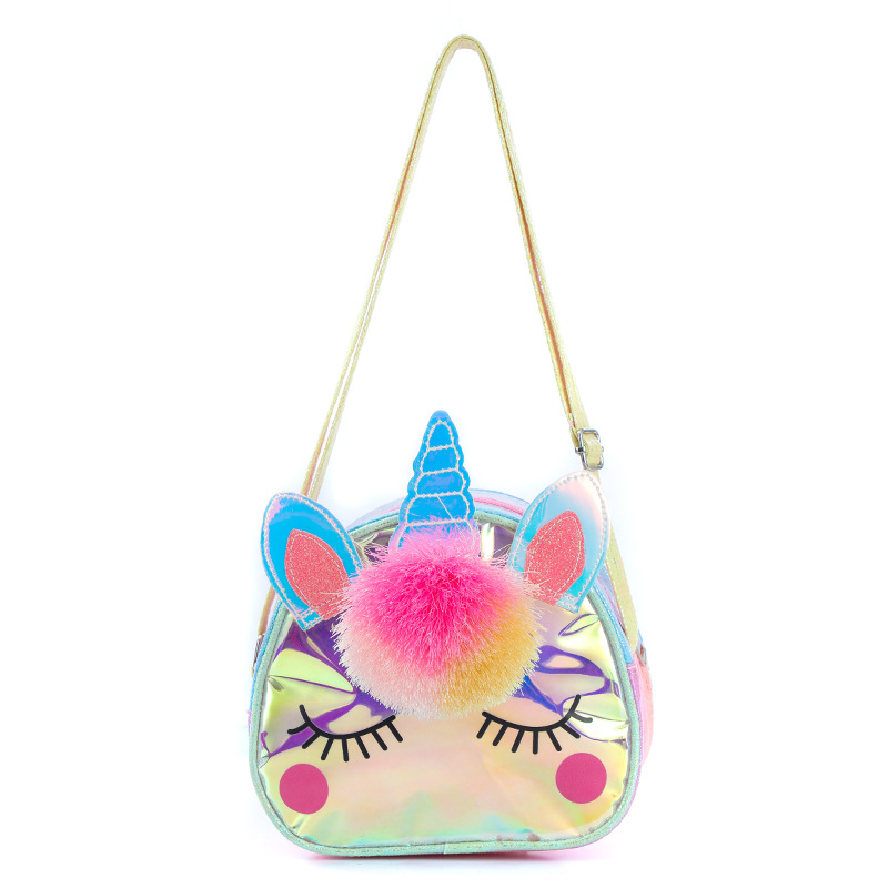 Unicorn Children's Cartoon Shoulder Bag Unicorn Messenger Bag Travel Bag Cute Student Tpu Storage Bag in Stock