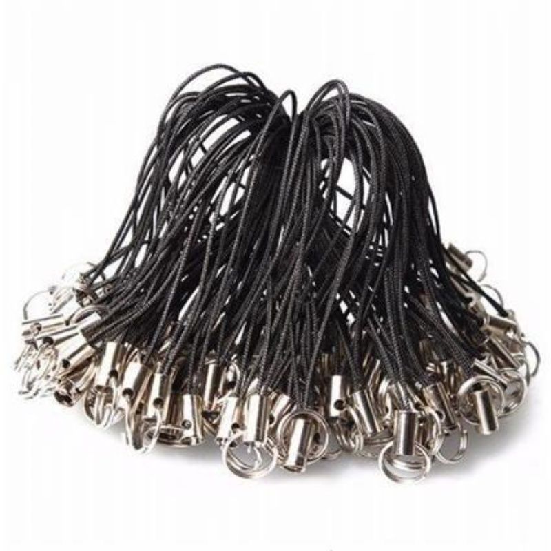 公仔绳DIY钥匙绳手机挂绳双圈扣鱼丝绳小黑绳饰品U盘绳玩具小