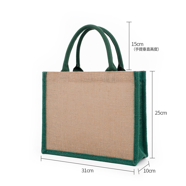 In Stock Wholesale Fashion Retro Green Sack Multi-Functional Simple Storage All-Match Hand Shopping Gunnysack