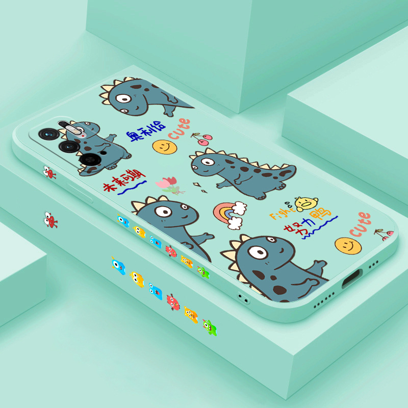 适用小米红米note10手机壳卡通宇航员红米k40侧边图案小恐龙可爱