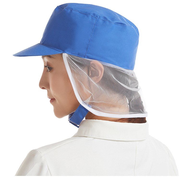 食品厂工作帽车间劳保防尘帽食品帽子卫生透气白色网帽女工人工帽