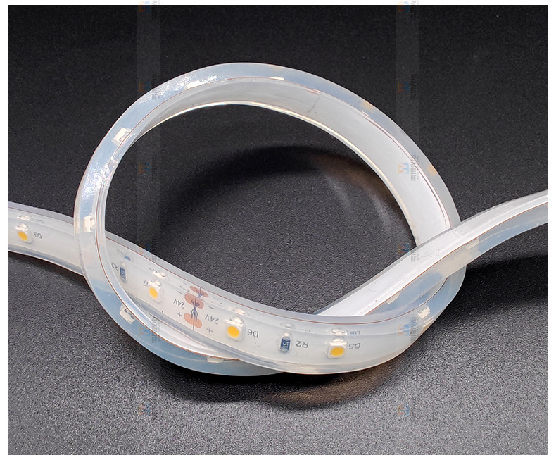 led柔软硅胶灯带 可制定logo户外防水 帐篷灯实心透明led硅胶灯带