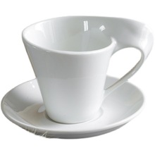 纯白色陶瓷咖啡杯套装简约家用小杯碟勺套具欧式商用酒店杯子
