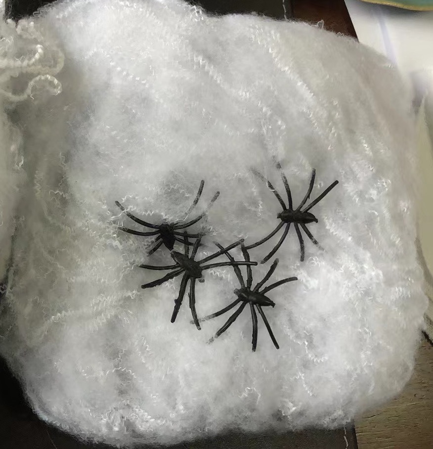厂家直销供应黑色白色彩色涤纶长丝束,万圣节蜘蛛棉专用