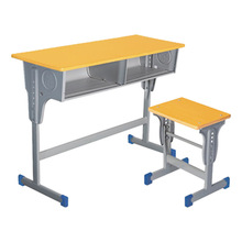 学生课桌椅 双人课桌椅 单柱单层课桌椅培训学习课桌椅供应