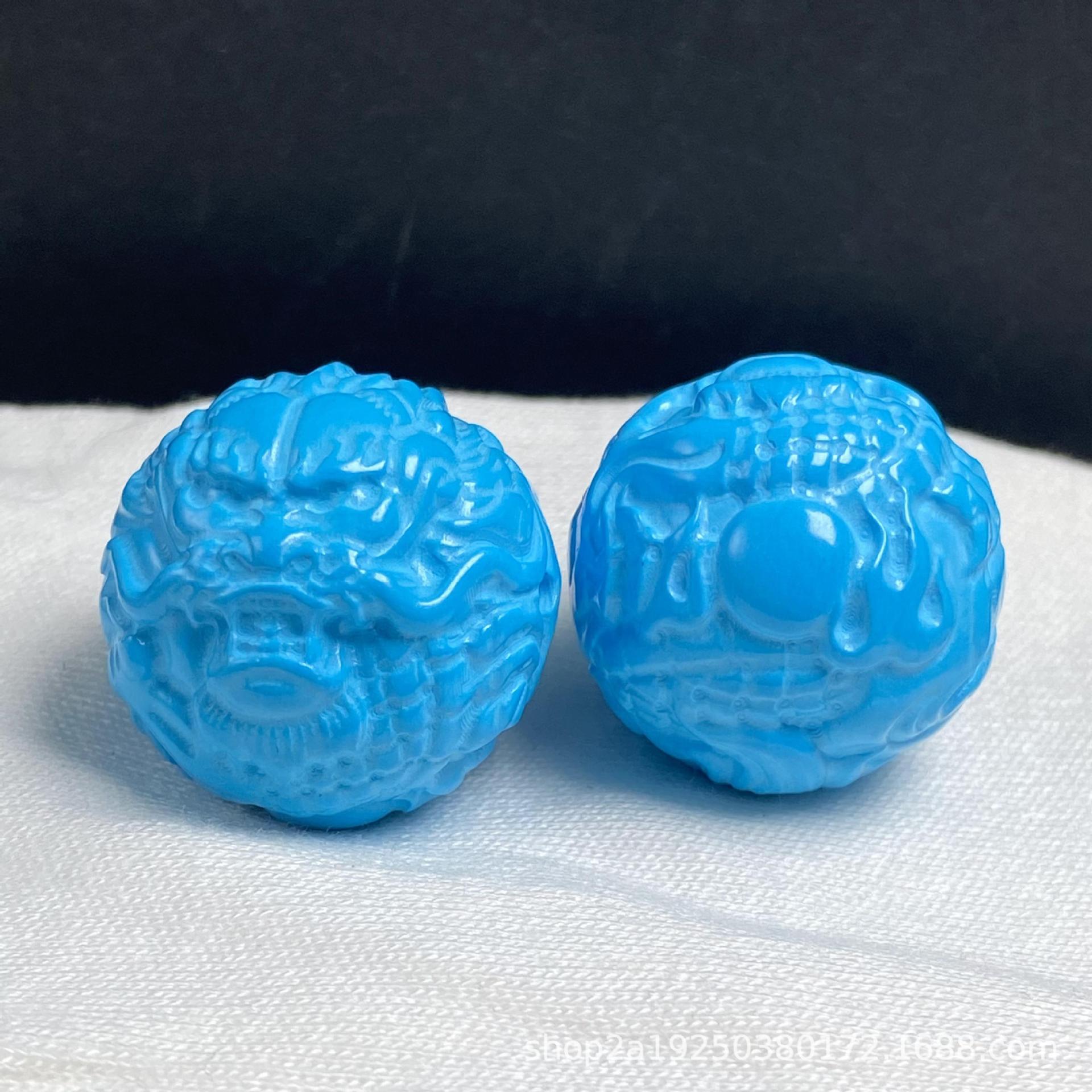 高瓷菱镁矿绿松石龙珠三通龙扣顶腰珠隔片配饰diy手链108颗佛珠