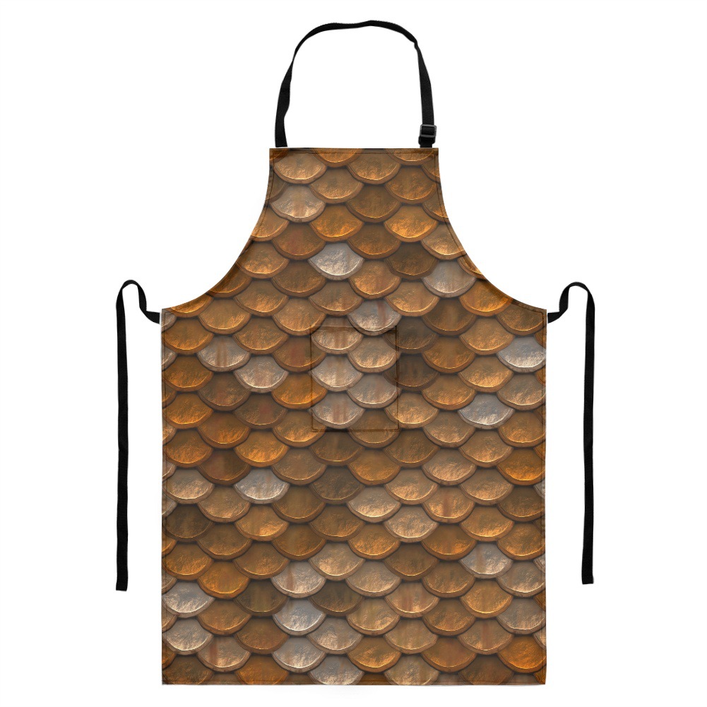 围裙厨房煮饭打扫卫生家居工作服简约星空月亮蝴蝶条纹印花长围裙