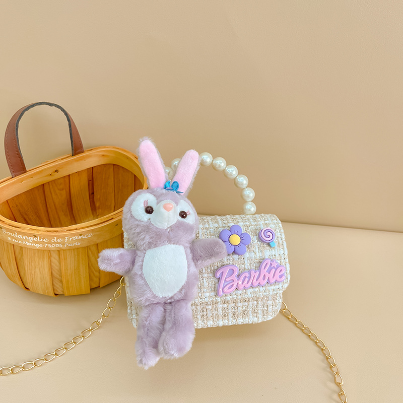 2022 New Children's Bags Cartoon Bunny Shoulder Bag Classic Style Princess Bag Pearl Hand Change Backpack