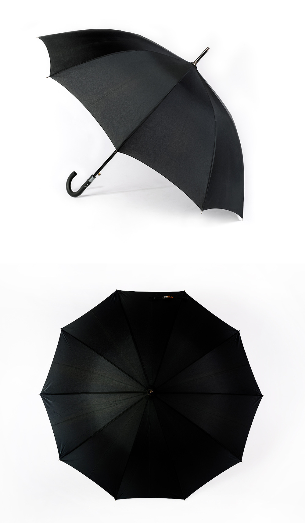 黑色长柄伞65cm25寸10骨碰击布伞面自动长伞现货外贸批发商务雨伞