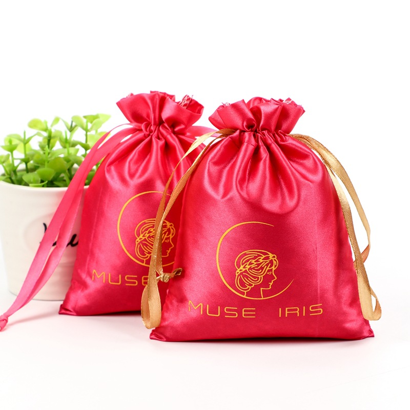 Satin Cloth Drawstring Cosmetics Storage Bag Jewelry Satin Cloth Packaging Bag Printable Logo