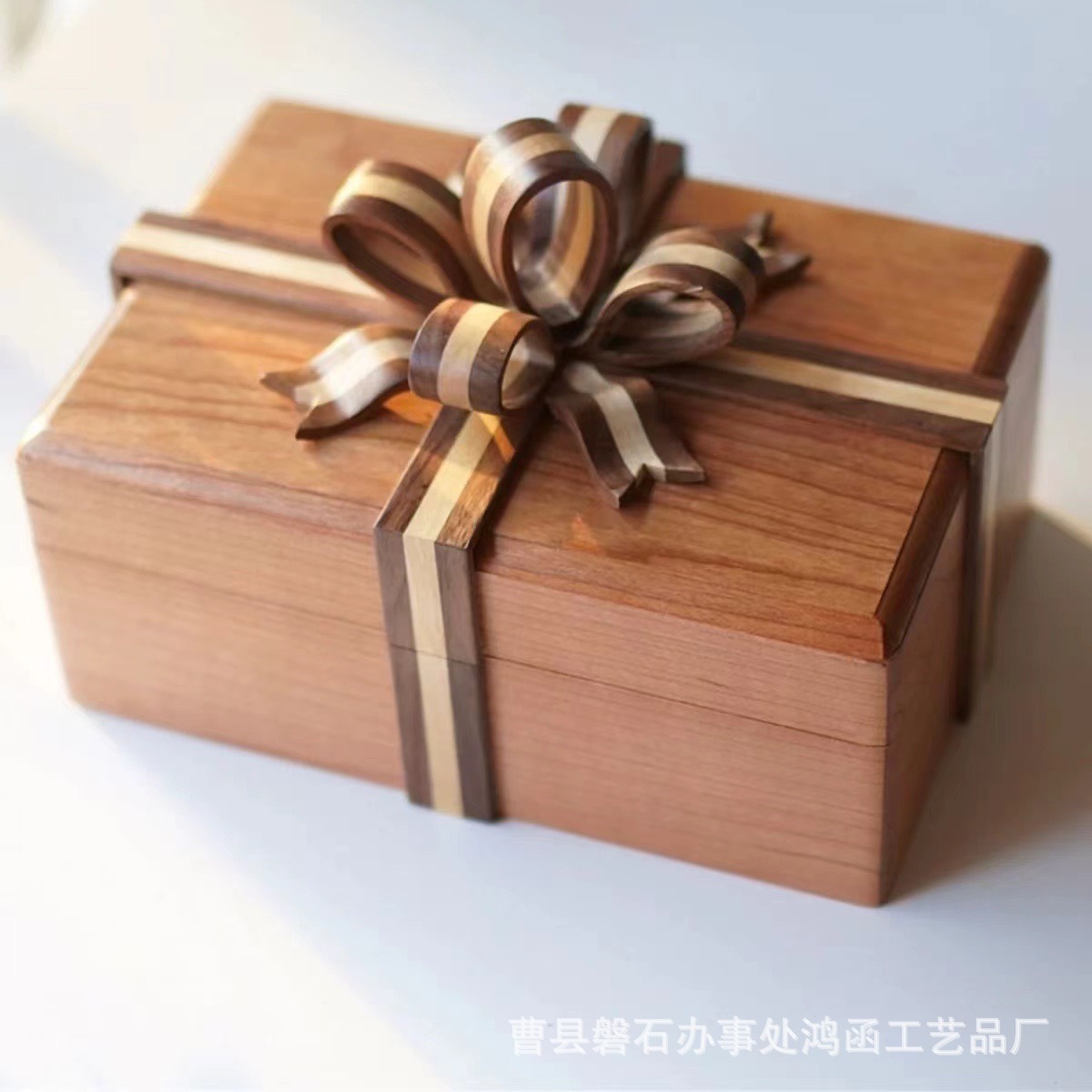 实木桌面装饰盒喜糖木盒创意桌面飘带盒长方形礼品储物盒礼物木盒