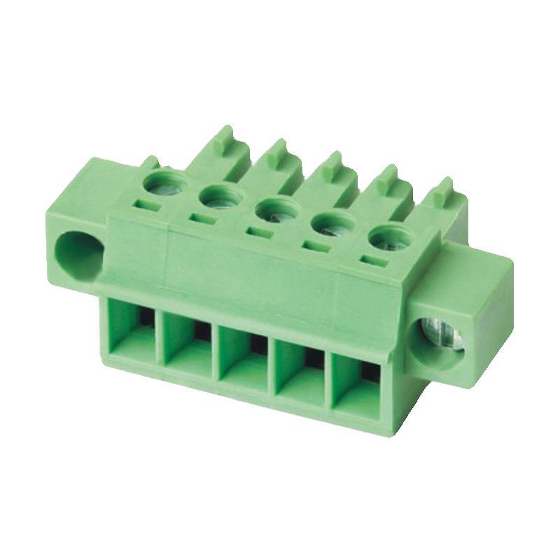 15edgvhm插拔式接线端子381间距双层双排针带锁带固定孔