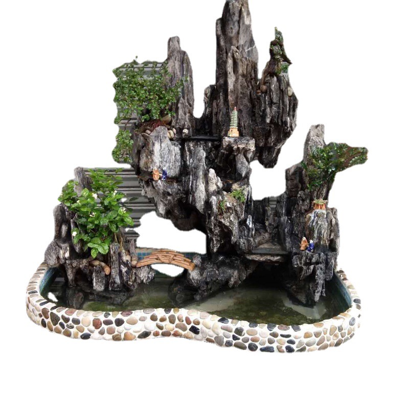 厂家直供假山流水雕塑庭院手工中式真石假山建造外景观雕塑