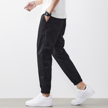 2022春夏秋季新款弹力工装修身哈伦九分休闲裤男Men Casual Pants